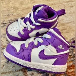 Air Jordan 1 Mid Purple Venom Toddler Sneakers